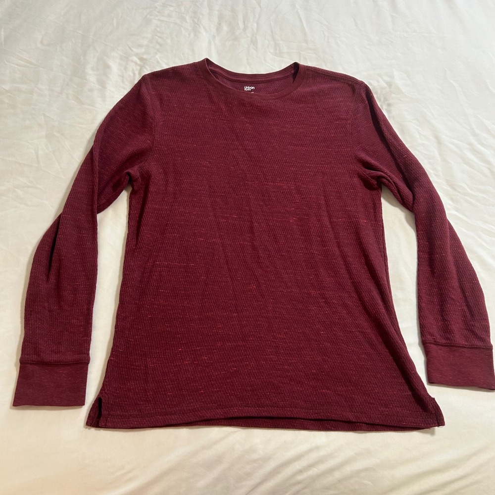 Urban Pipeline Mens Ultimate SuperSoft Thermal Shirt Melon Rose Waffle Knit M
